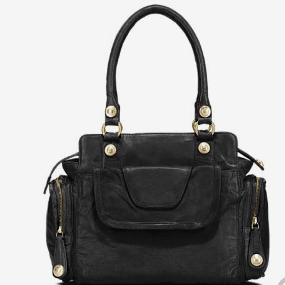 George Gina and Lucy black Couper Leather handbag